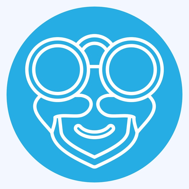 Icône Lunettes de soleil liées au symbole Hipster style yeux bleus design simple modifiable