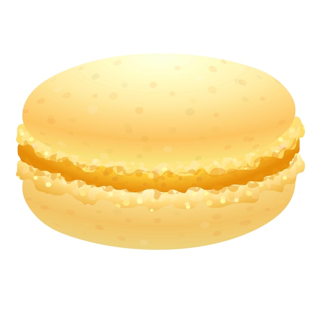 Icône de macaron jaune Dessin animé de l'icône de vecteur de macaron jaune pour la conception de sites Web isolée sur fond blanc