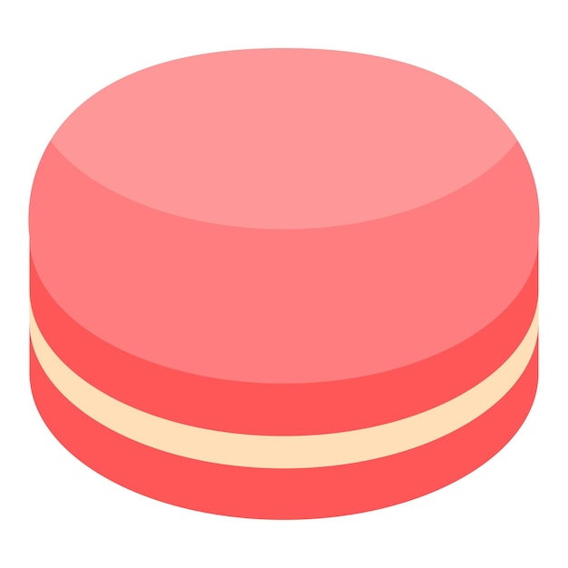 Vecteur icône de macaron rouge isométrique de l'icône vectorielle de macaron rouge pour la conception de sites web isolée sur fond blanc