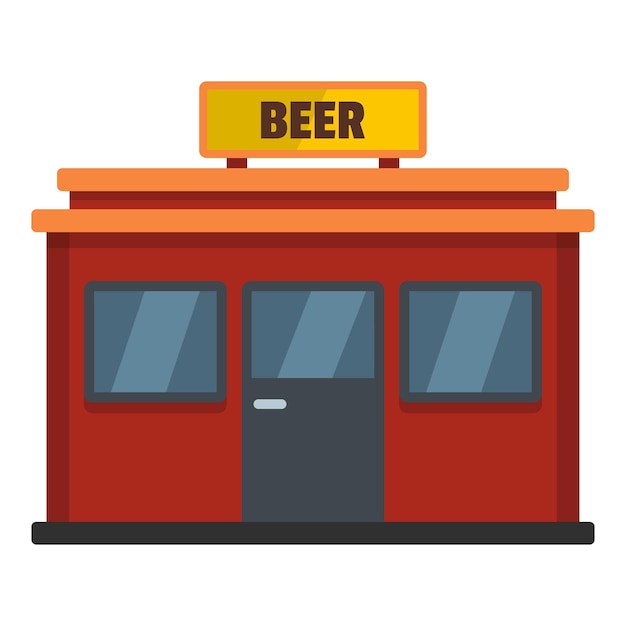 Vecteur icône de magasin de bière illustration plate de l'icône de vecteur de magasin de bière pour le web