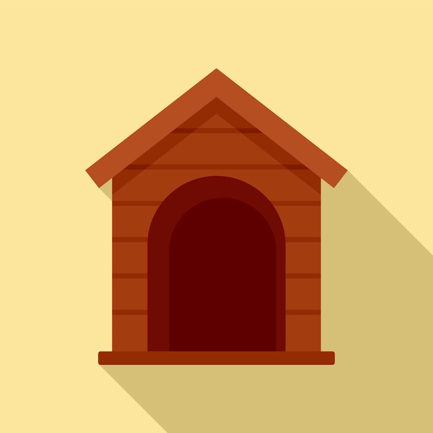 Vecteur icône de maison en bois pour chien illustration plate de l'icône vectorielle de maison en bois pour chien pour la conception de sites web