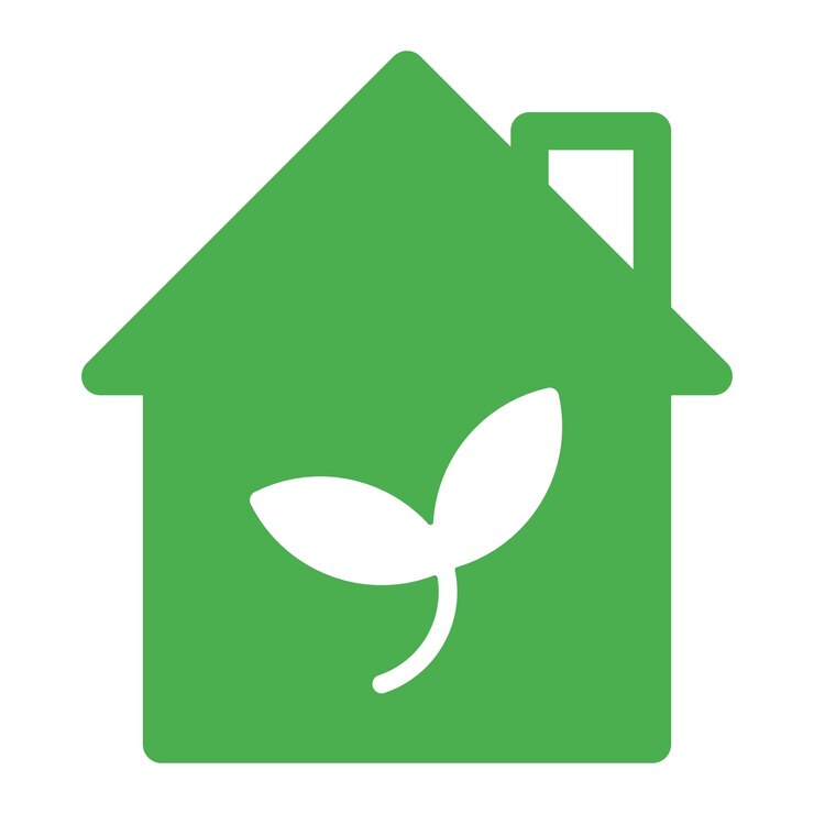 Vecteur l'icône de la maison respectueuse de l'environnement vert