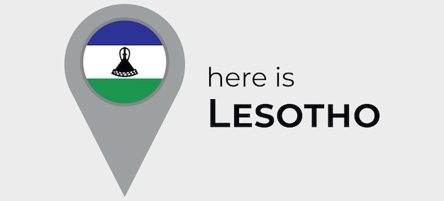 L'icône De Marqueur De Carte Du Lesotho Est Ici L'illustration Vectorielle Du Lesotho