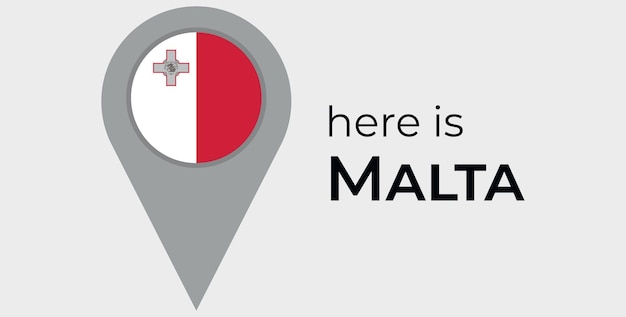 L'icône De Marqueur De Carte De Malte Ici Est L'illustration Vectorielle De Malte