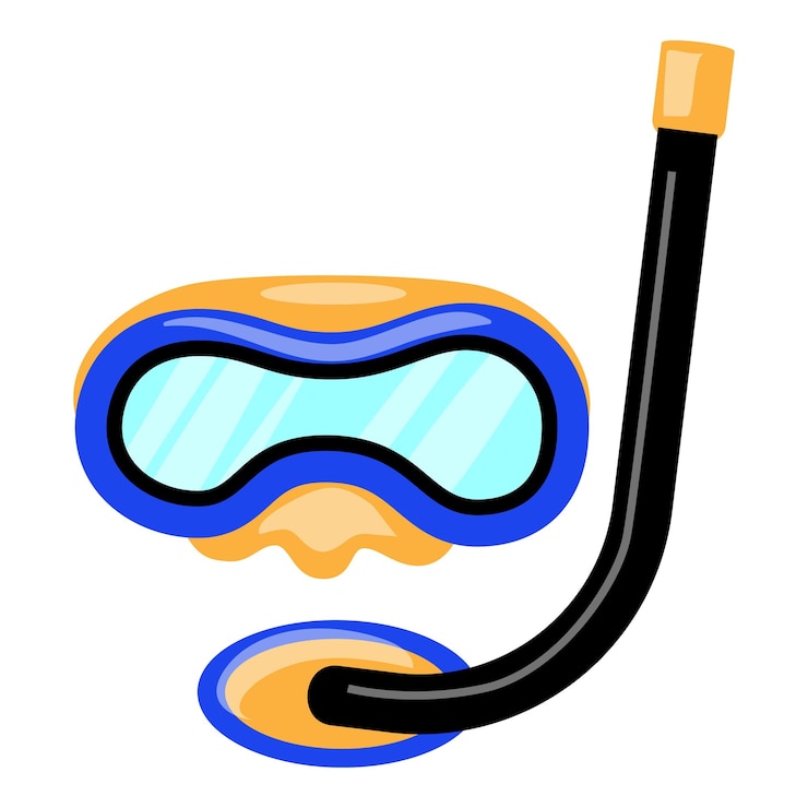 Vecteur icône de masque de plongée dessin animé de l'icône vectorielle de masque de plongée pour la conception de sites web isolée sur fond blanc