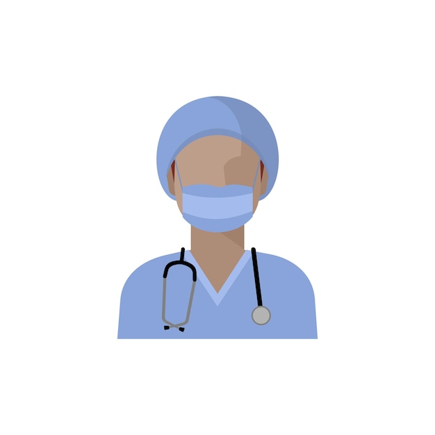 Icône De Médecin De Vecteur Image D'une Femme Médecin Avec Un Stéthoscope En Uniforme Médical