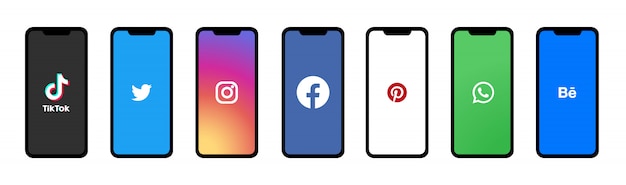 Icône De Médias Sociaux Sur écran Mobile.