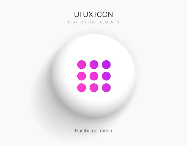 Vecteur icône de menu hamburger de navigation sur le site web 3d. symbole de menu de site web et d'application mobile.