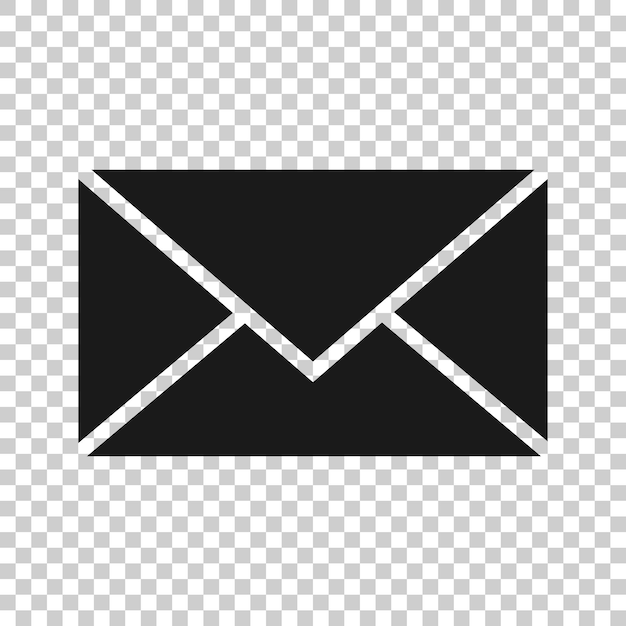 Vecteur icône de message électronique en style plat illustration vectorielle de document de courrier sur un fond blanc isolé concept d'entreprise de correspondance de message