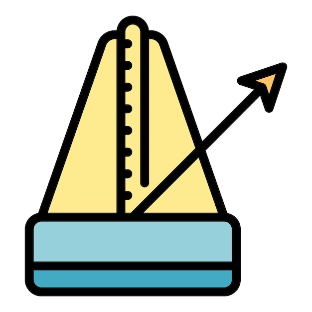 Vecteur icône de métronome contour de métronome icône vectorielle couleur plate isolée