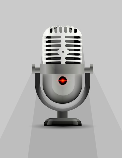 Icône de microphone avec un indicateur lumineux.