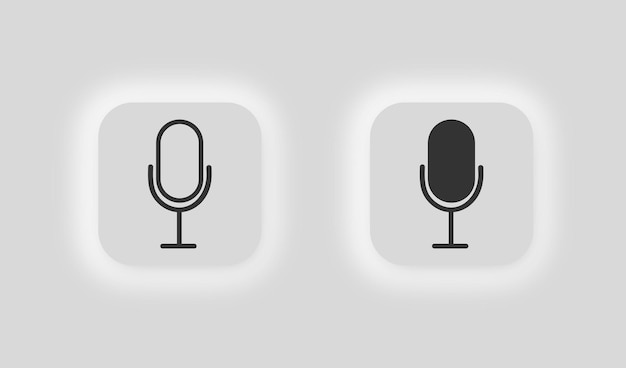 Icône de microphone Symbole de média d'enregistrement Vecteur de voix de signe