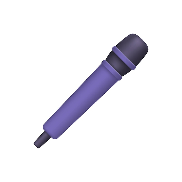 Vecteur icône de microphone vocal 3d isolé sur fond blanc