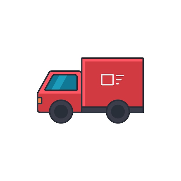 Icône mince colorée de l'entreprise de camion de livraison et de l'illustration vectorielle de concept de transport