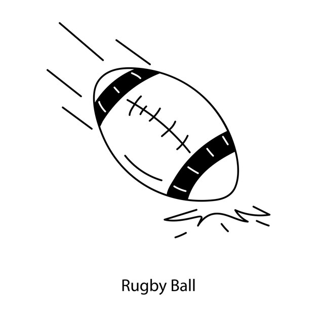 Vecteur icône à la mode d'un ballon de rugby