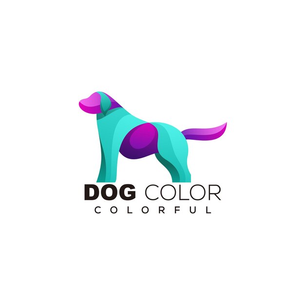 Icône De Modèle De Conception De Logo Coloré Chien