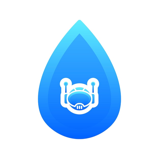 Icône De Modèle De Conception De Logo De Gradient D'eau De Robot