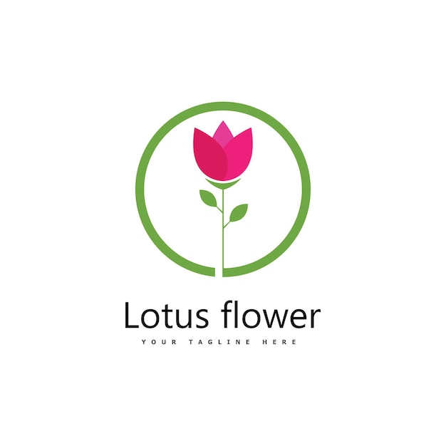 Icône De Modèle De Logo De Conception De Fleurs De Lotus De Vecteur De Beauté