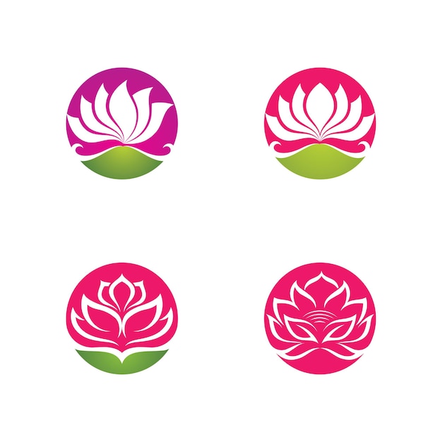 Icône De Modèle De Logo De Conception De Fleurs De Lotus De Vecteur De Beauté