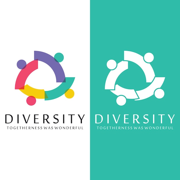 Vecteur icône de modèle de logo de diversité colorée de l'unité, de l'amitié, de la communauté et de la convivialité