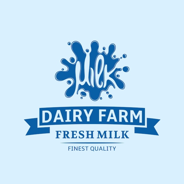 Vecteur icône de modèle de logo pour le yogourt au lait ou le lait à la crème