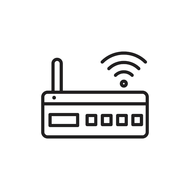 Icône de modem Wi-Fi à contour mince simple