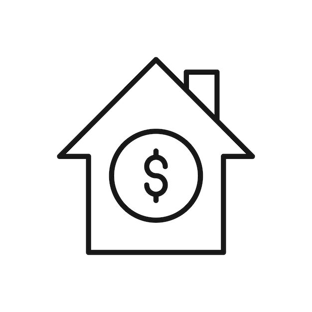 Icône modifiable de l'illustration vectorielle de l'achat, de la vente ou de la location d'une maison isolée sur fond blanc à l'aide du site Web de présentation ou de l'application mobile