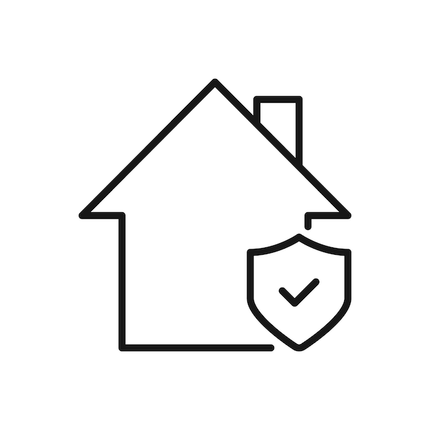 Icône modifiable de l'illustration vectorielle de la protection de l'assurance maison isolée sur fond blanc à l'aide du site Web de présentation ou de l'application mobile