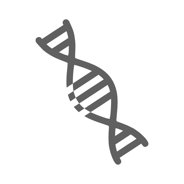 Icône de molécule de chaîne d'ADN Graphiques vectoriels gris