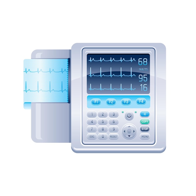 Icône De Moniteur Ecg Machine De Rythme Cardiaque équipement De Soins De Santé Médicaux Affichage D'électrocardiogramme Vectoriel