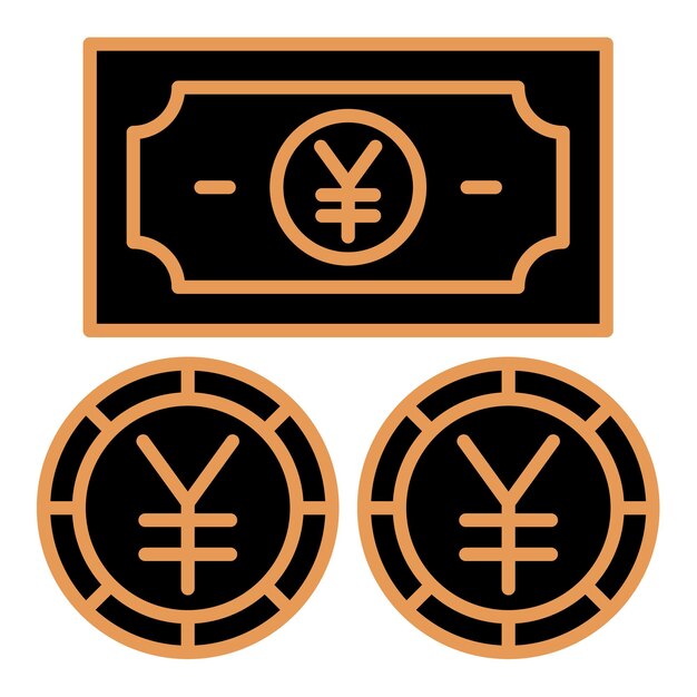 Vecteur icône de la monnaie du yen
