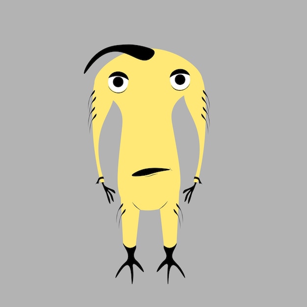Icône de monstre Halloween heureux dessin animé kawaii mignon personnage de bébé drôle effrayant yeux langue dent croc mains vers le haut Design plat illustration vectorielle