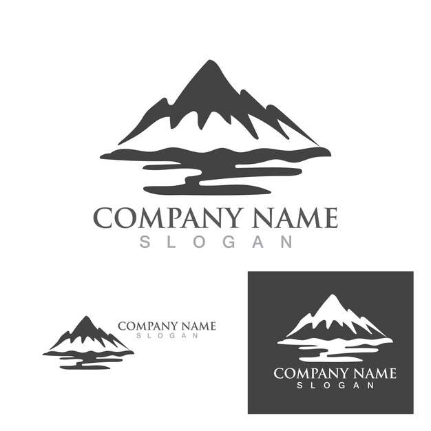 Icône De Montagne Logo Template Vector Illustration Design