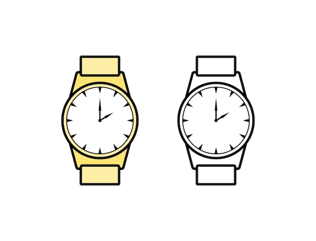 Icône De Montre-bracelet Colorée Illustration Vectorielle Dans Un Style Linéaire