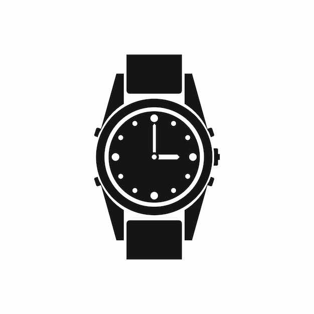 Icône de montre suisse dans un style simple isolée sur fond blanc