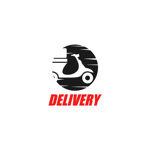 Vecteur icône de moto de service de livraison et logo de service de livraison