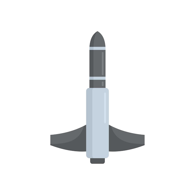 Vecteur icône de mouche de missile illustration plate de l'icône de vecteur de mouche de missile isolée sur fond blanc