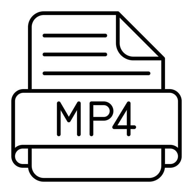 Vecteur icône de mp4
