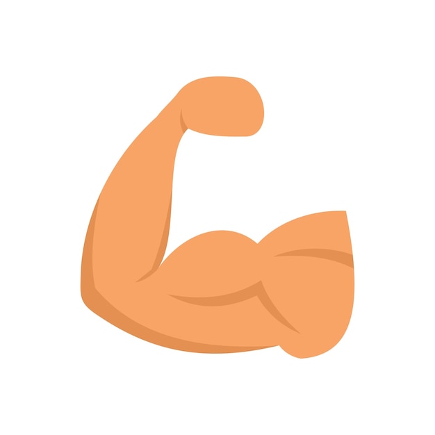 Icône musculaire saine vecteur plat Régime sportif Exercice actif isolé