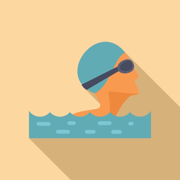 Icône de nageur avec casque et lunettes de protection