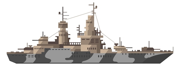 Vecteur icône de navire militaire bateau armé force navale