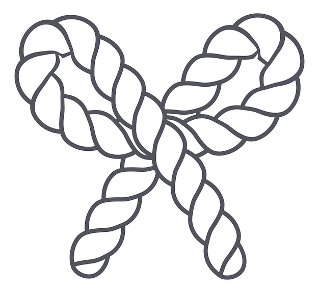 Vecteur icône de nœud de corde. corde décorative nautique