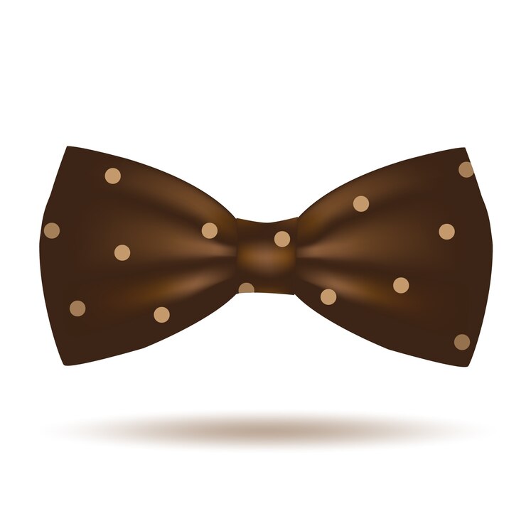 icône de noeud papillon marron isolé sur fond blanc