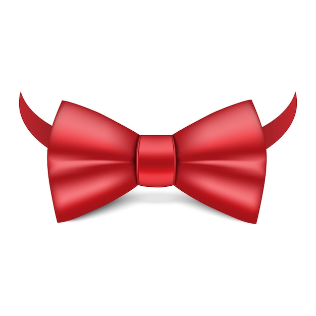 Vecteur icône de noeud papillon rouge illustration réaliste de l'icône de vecteur de noeud papillon rouge pour la conception de sites web isolée sur fond blanc
