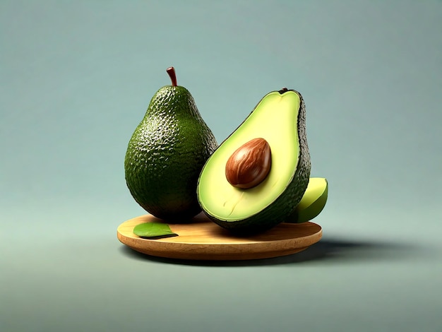 icône de nourriture et de boisson Avacado isolée rendu 3D sur vecteur d'arrière-plan isolé