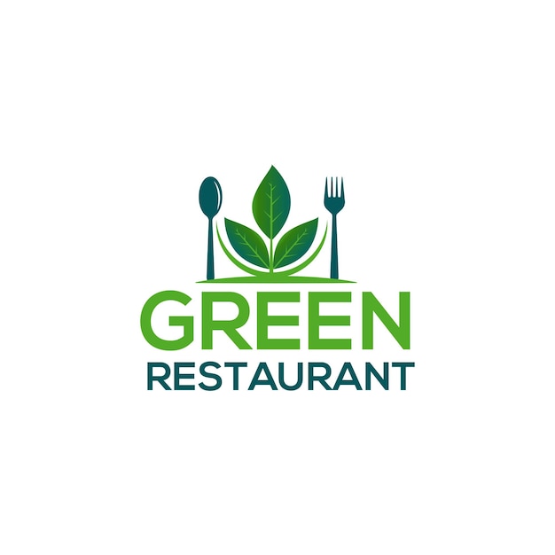 Vecteur icône de nourriture verte élément de conception de logo nourriture verte saine végétarienne modèle de logo de nourriture verte