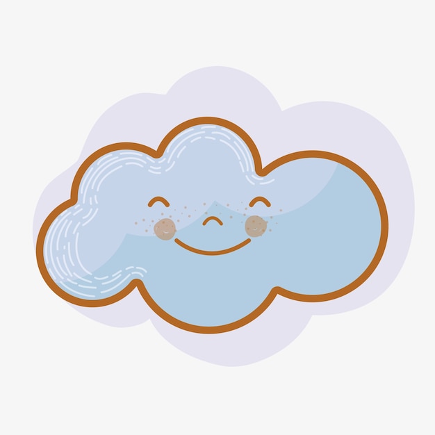 Icône De Nuage Heureux Kawaii