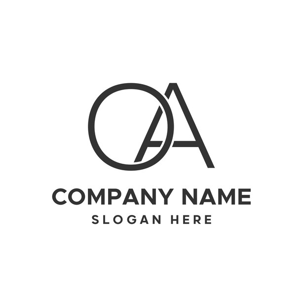 Icône OA et logo de lettre avec vecteur