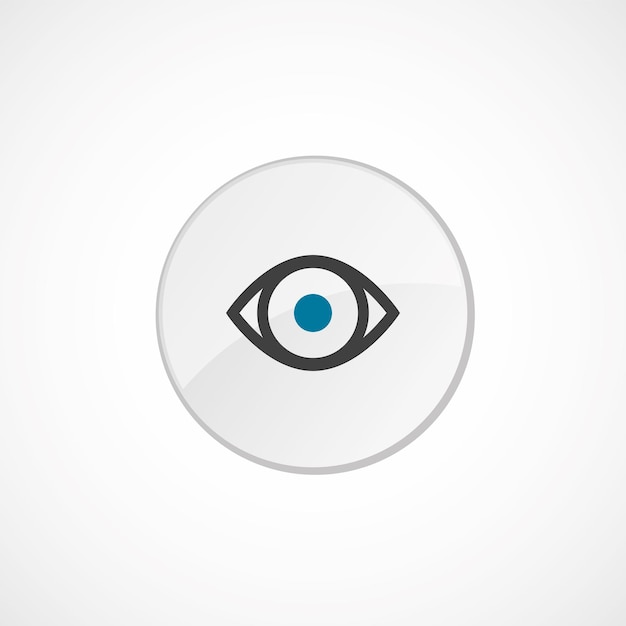 Icône De L'œil 2 De Couleur, Gris Et Bleu, Badge Cercle
