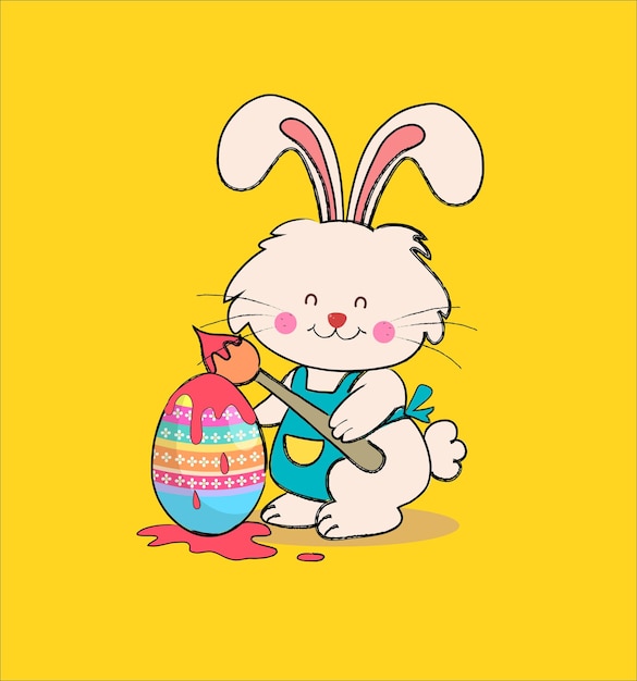 Vecteur l'icône de l'œuf de lapin de pâques est un joli dessin animé.
